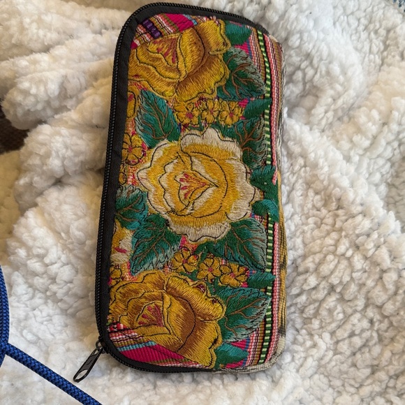 Handmade Handbags - Vibrant Floral Embroidered Women's Wallet